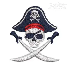 Pirate Skull Embroidery Design