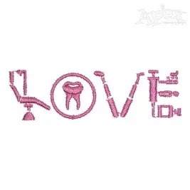 Dentistry Love Embroidery Design