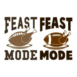 Feast Mode Turkey Football SVG Cuttable Designs