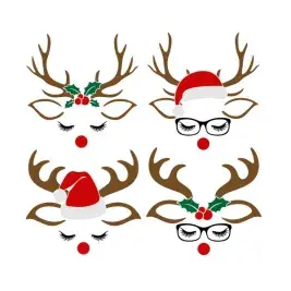 Santa Hat Holly Reindeer SVG Cuttable Design