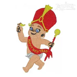 Happy New Year Baby Embroidery Design