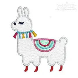 Llama Applique Embroidery Design