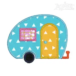 Camper Trailer Applique Embroidery Design