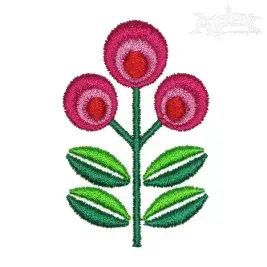 Scandinavian Flower Embroidery Design