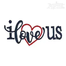 I Love Us Embroidery Design