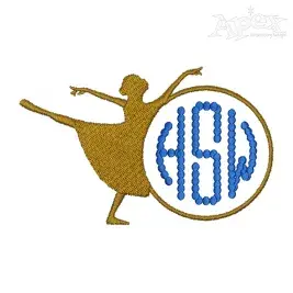 Dancer Monogram Frame Embroidery Design