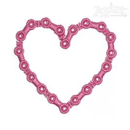 Bicycle Chain Heart Embroidery Design