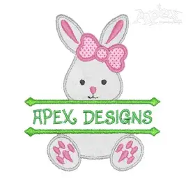 Bunny Applique Split Frame Embroidery Design