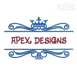 Royal Crown Split Frame Embroidery Design