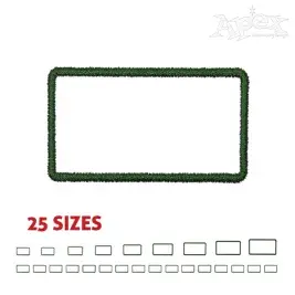 Rounded Rectangle Embroidery Design