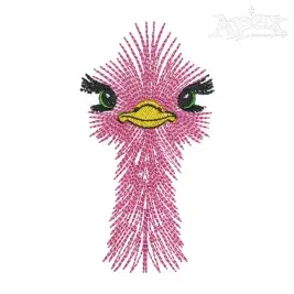 Ostrich Bird Embroidery Design