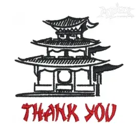 Chinese Thanks Temple Embroidery Design