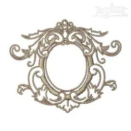 Vintage Oval Frame Embroidery Design