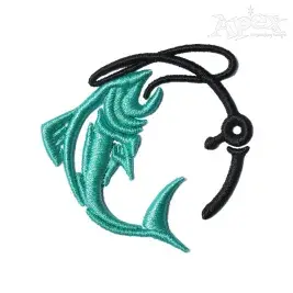 Fishing Rod 3D Puff Embroidery Design