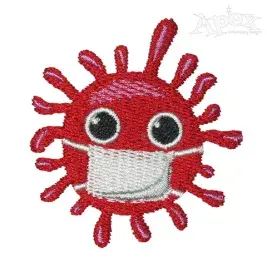 Virus wearing Mask Embroidery Design