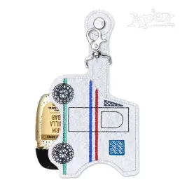 Mail Truck Hand Sanitizer Holder & Keychain ITH Embroidery Design