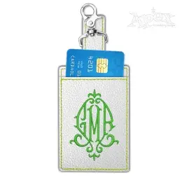Card Holder Key Fob Keychain In the Hoop ITH Embroidery Design