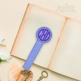 Circle Monogram Frame Bookmark ITH Embroidery Design