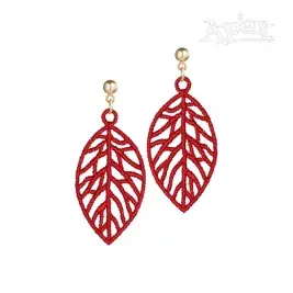 Leaf Earrings Free Standing Lace ITH Embroidery Design