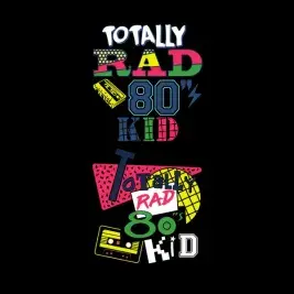 Totally Rad 80's Kid Cuttable Design