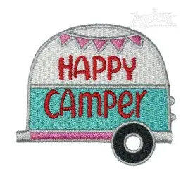 Happy Camper Trailer Embroidery Design