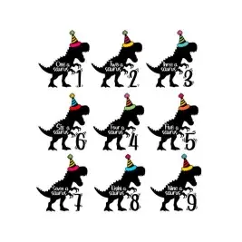 Dinosaur Birthday Numbers Cuttable Design