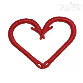 Fish Hooks Heart 3D Puff Foam Embroidery Design