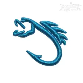 Puffy Fish Fishing Hook 3D Puff Foam Embroidery Design