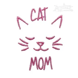 Cat Mom Embroidery Design