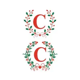 Christmas Holly Wreath Frame Cuttable Design