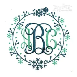Christmas Snowflake Wreath Monogram Frame