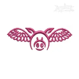 Flying Pig Embroidery Design