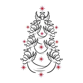 Angel Christmas Tree Cuttable Design