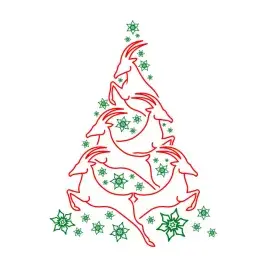 Antelope Christmas Tree Cuttable Design