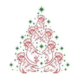 Rooster Christmas Tree Cuttable Design