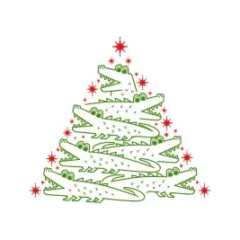 Alligator Christmas Tree Cuttable Design
