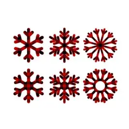 Plaid Pattern Snowflake Pack Cuttable Design