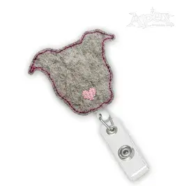Heart Nose Pitbull Feltie ITH Embroidery Design