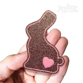 Heart Butt Bunny Feltie ITH Embroidery Design
