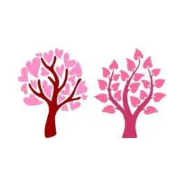 Heart Leaves Tree Cuttable Design