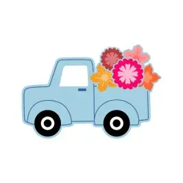 Flowers Truck Cuttable Design