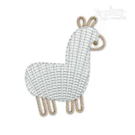 Cute Llama Sketch Embroidery Design