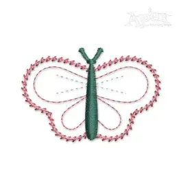 Cute Butterfly Sketch Embroidery Design