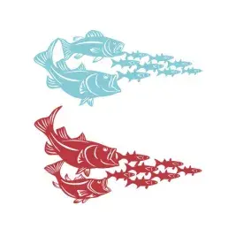 Bass Fishes Cuttable Design