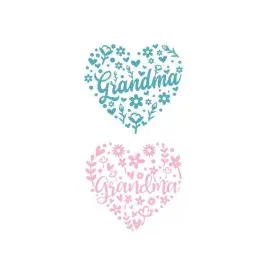 Grandma Floral Heart Cuttable Design