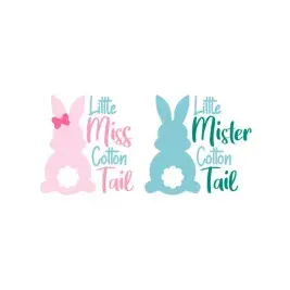 Little Miss and Mister Cotton Tail Bunny Cuttable Design