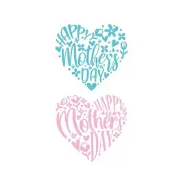 Happy Mother's Day Floral Heart Cuttable Design