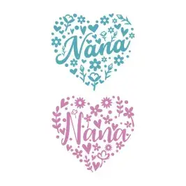 Nana Floral Heart Cuttable Design