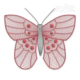 Butterfly #2 Sketch Embroidery Design