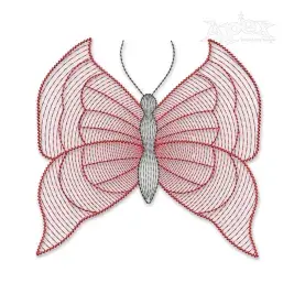 Butterfly #6 Sketch Embroidery Design